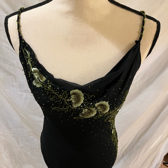 Vintage Y2K silk black beaded gown 🖤 - Picture 4 of 10